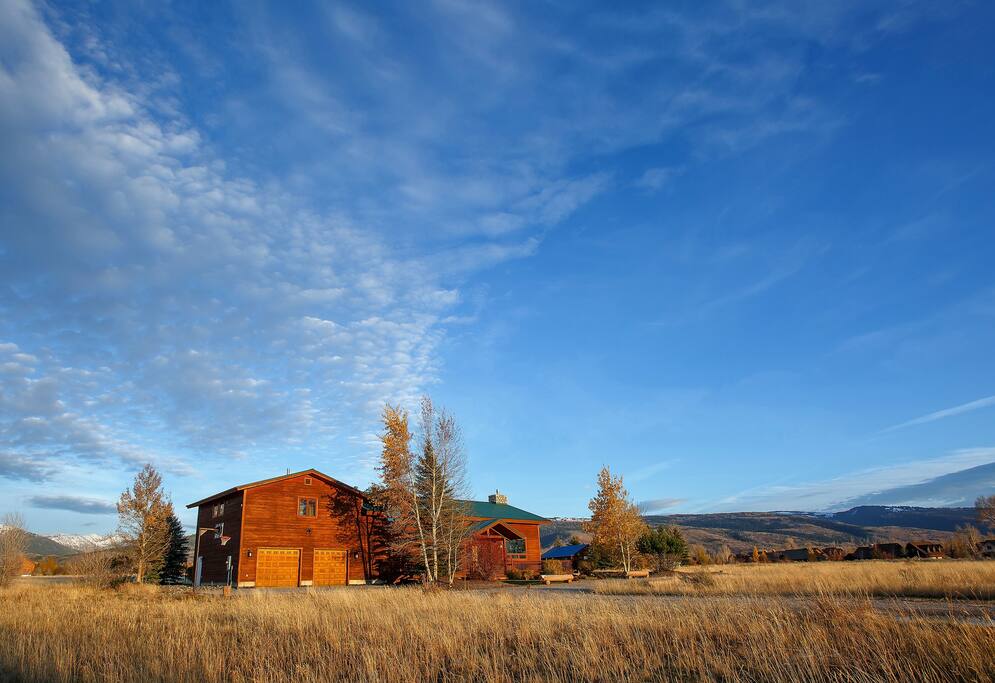 Front of the house with mountain views
