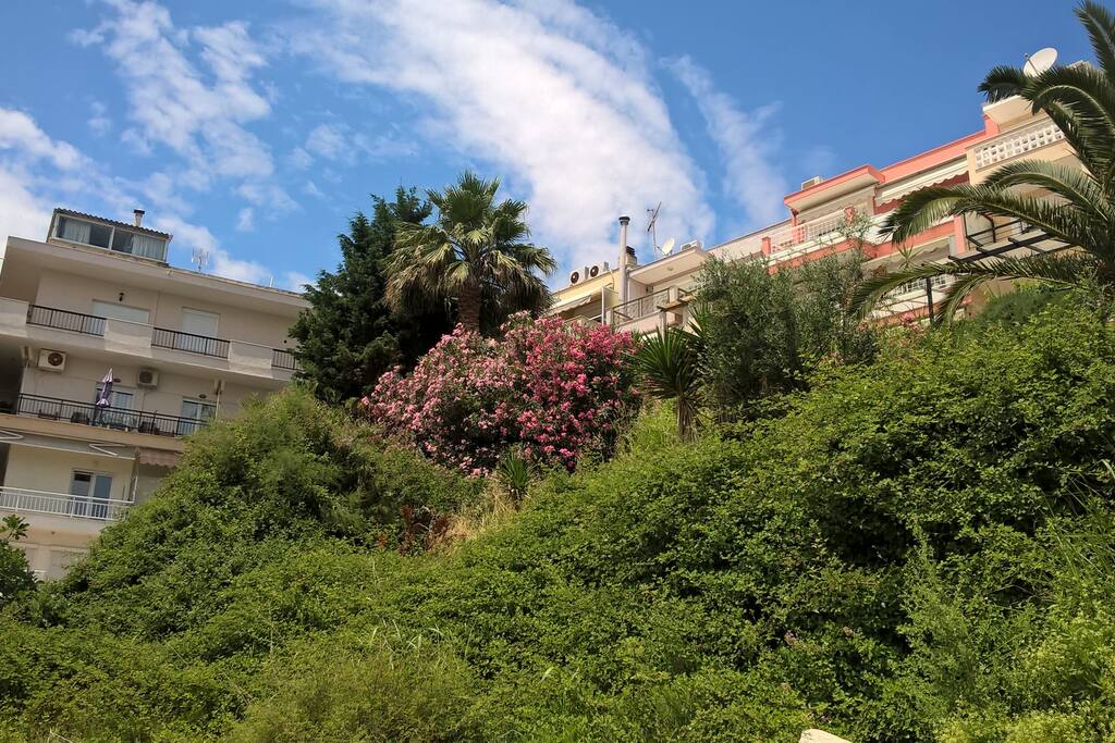 View from beach to appartment