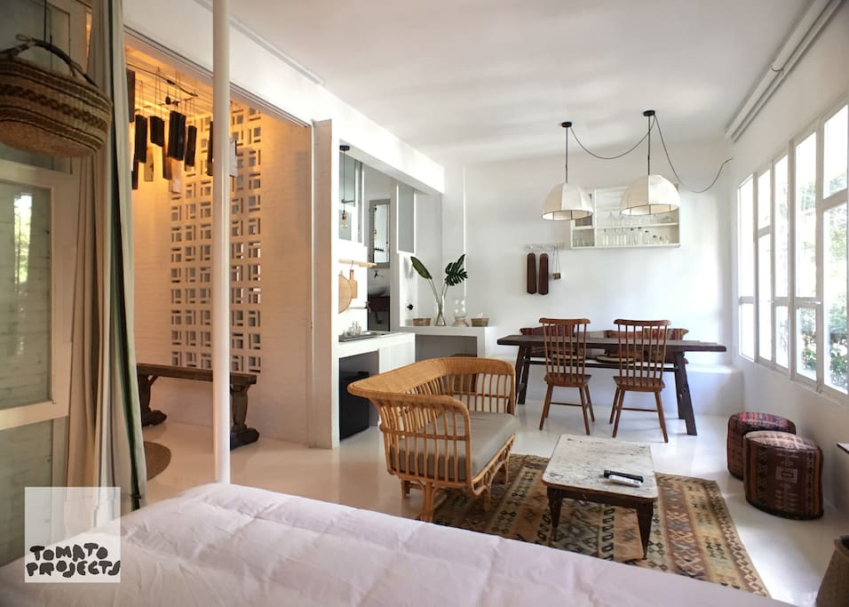 Living & Dining with Bright & Airy windows facing one of the main streets of Saigon