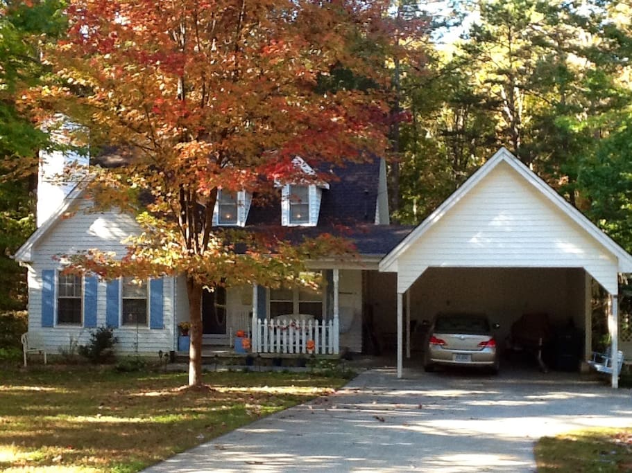 Beauty of fall in NE Georgia. Look for 2 story, white house with blue shutters on left.