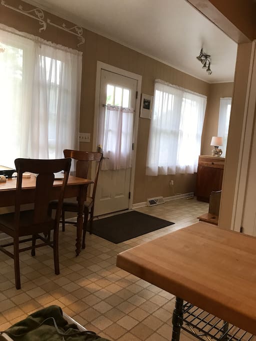 Back entrance to kitchen and welcome area