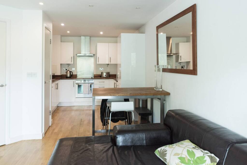 Living room and kitchen