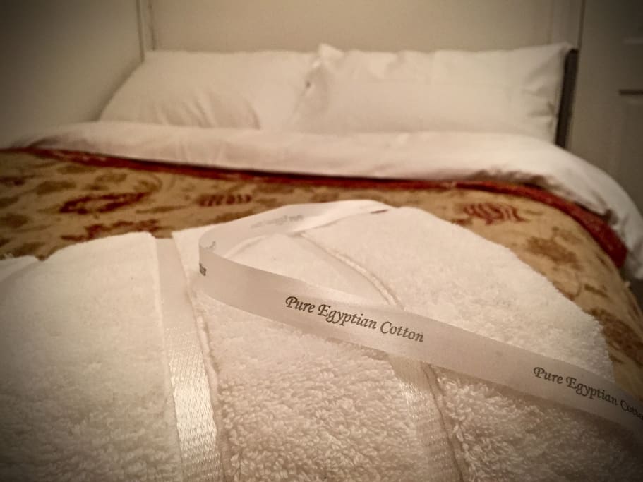These super silky, sumptuous, soft Egyptian Cotton bed sheets on top of a luxury mattress with a memory foam topper combined with pillows as soft as marshmallows.... mmmm, get ready for a great nights sleep.