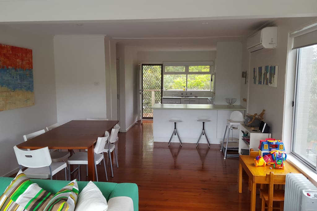 View of kitchen from living room