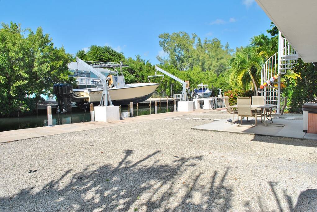 Large backyard, on private canal with 50+ft. of dockage
