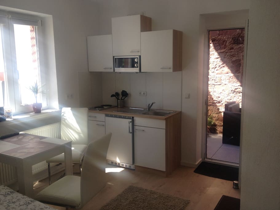 Miniappartment mit Doppelbett 1,60 x 2,00 m