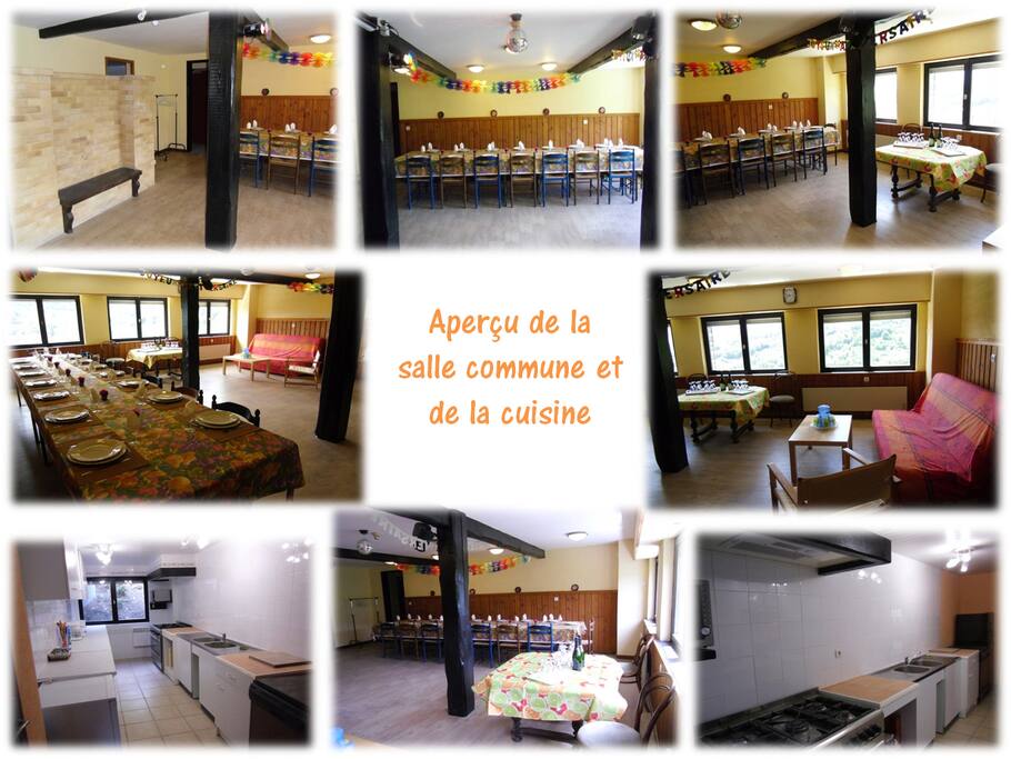 Salle commune 45 m2 et cuisine attenante