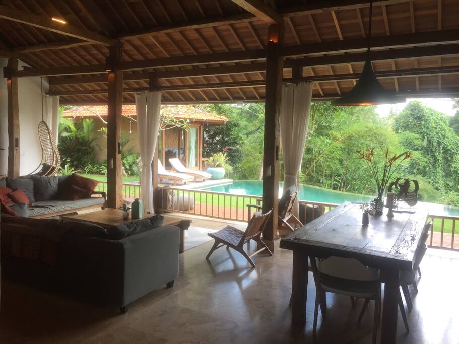 Open plan living space with no doors.. true indoor out door living