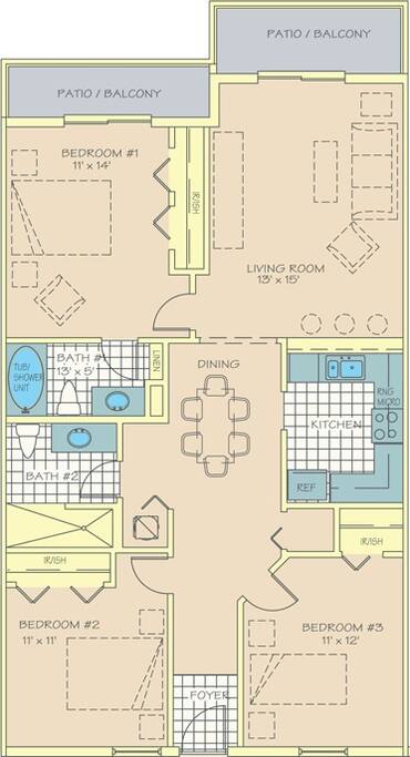 floor plan of condo