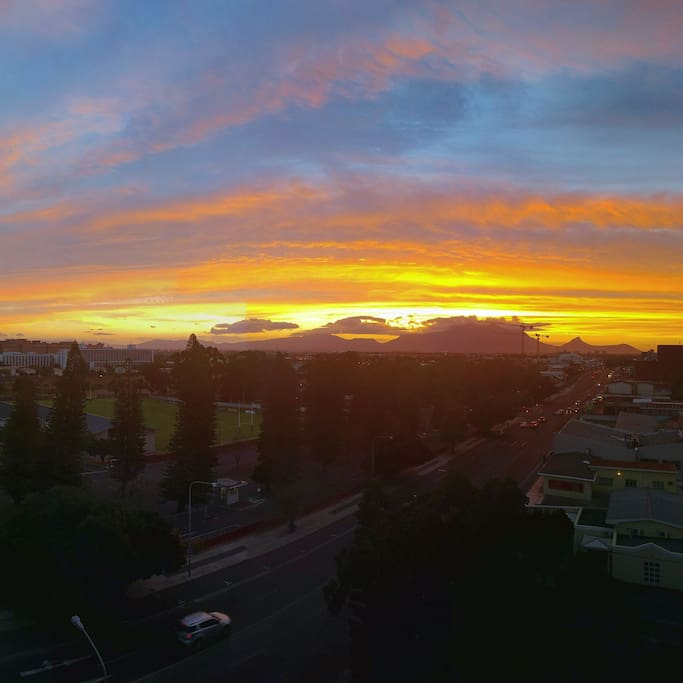 Stunning Views from apartment rooms facing towards Table Mountain and Cape Town.