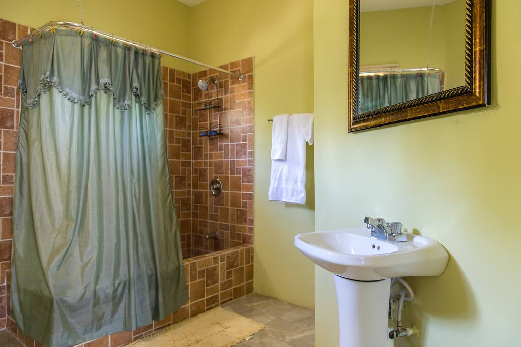Spacious bathroom on the first level
