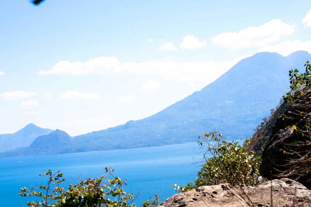 This is the view from the tent spot mango tree. Lake Atitlan is so beautiful every day and there's something going on in the