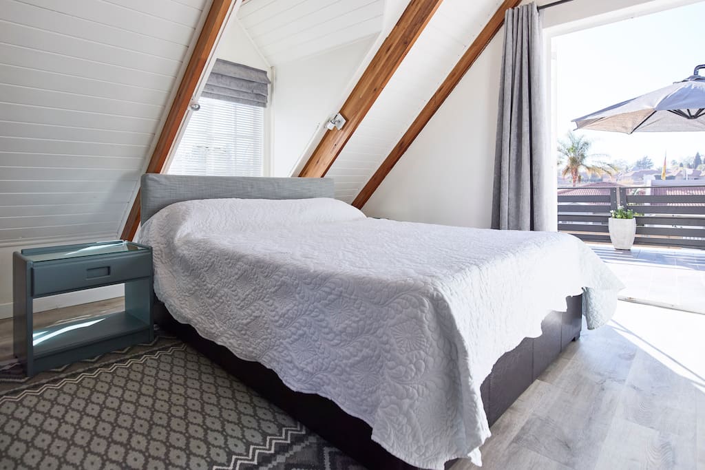 Loft room opens onto private deck