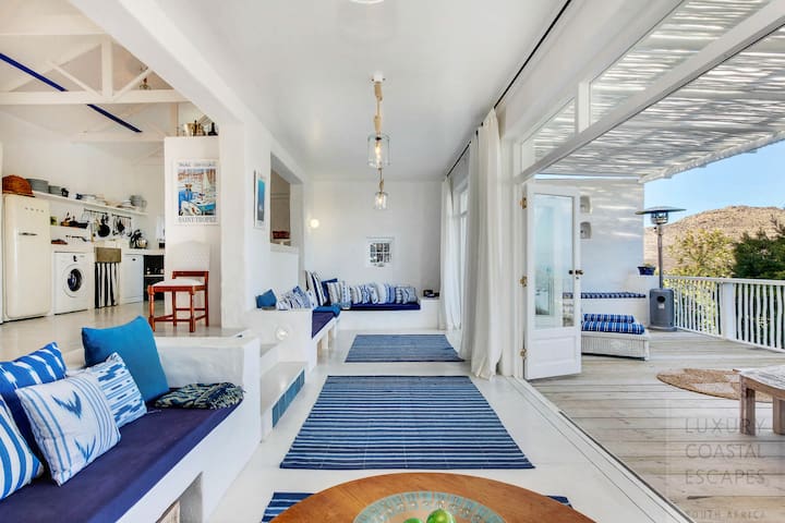 Stylish home – sea views, swimming pool in Scarbs