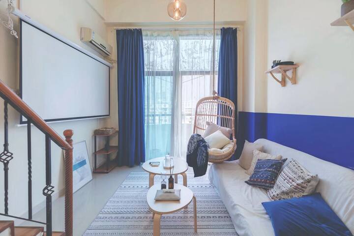 【克莱因】近罗湖、福田口岸|双地铁口|美食街道|藤编吊椅|巨幕影院|loft