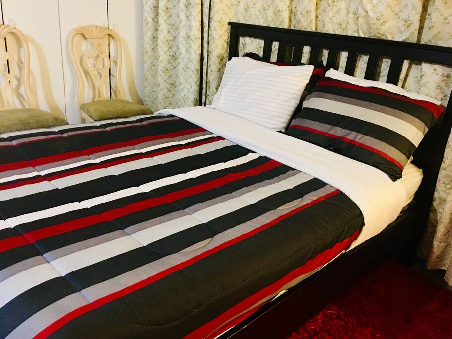 Comfortable bed for good night sleep.