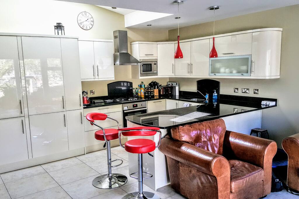 The open plan kitchen