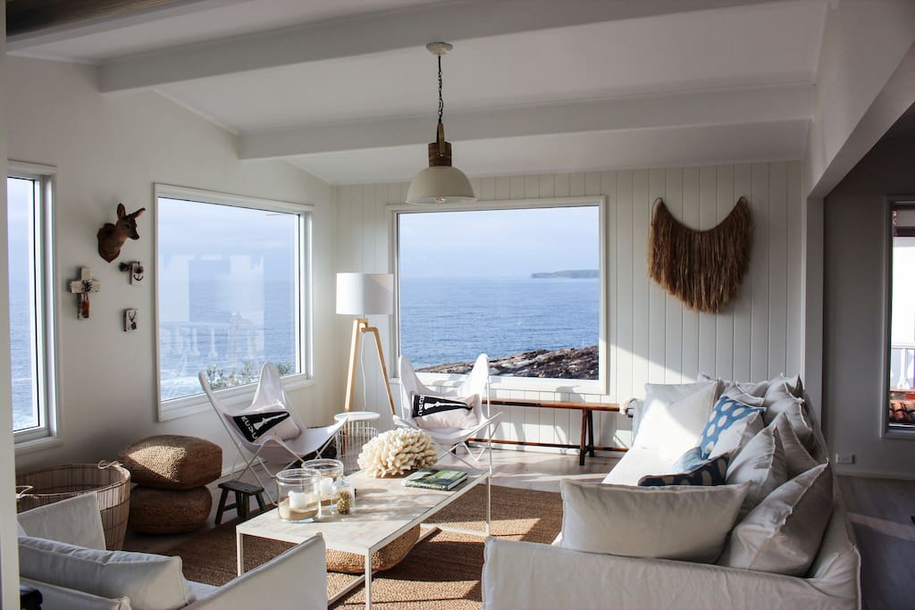 Main living room with expansive views down the coast