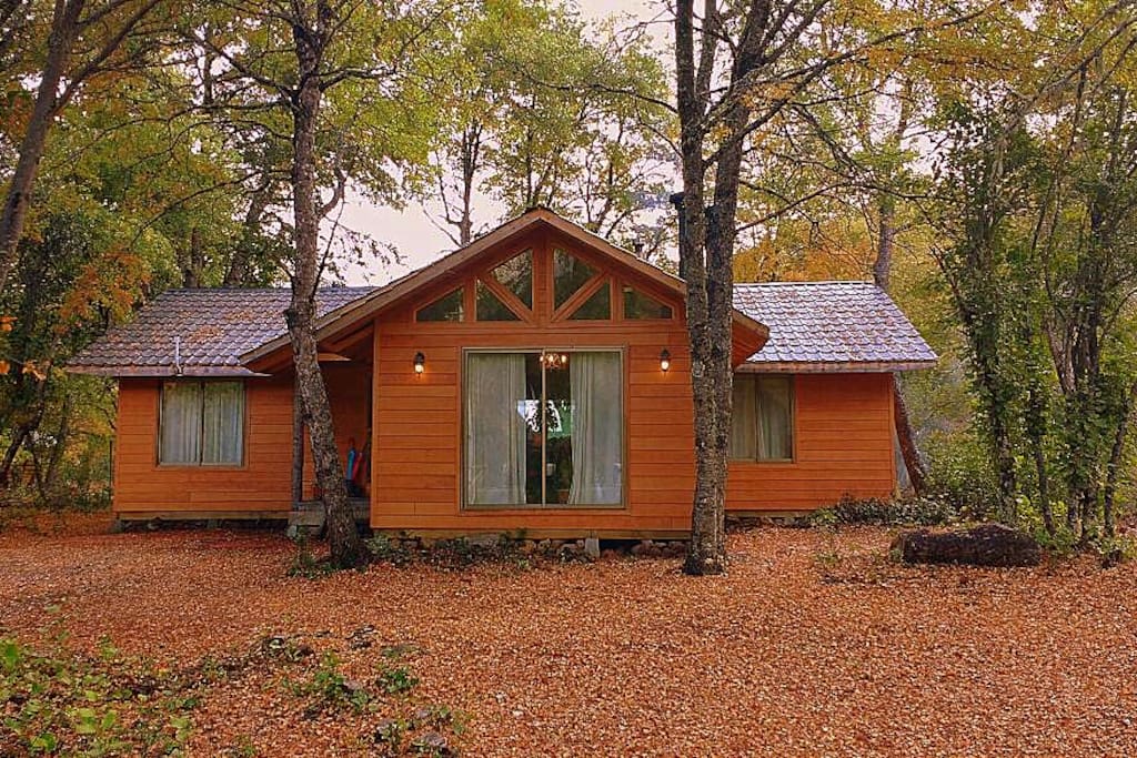 Hermosa vista otoñal de la cabaña/Beautiful autumn view of the house