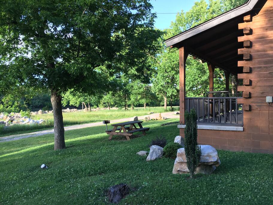 River facing BBQ and Cook out area