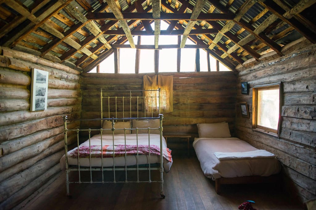 The sleeping space inside the Cattleman's Hut.