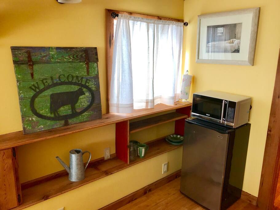 brand new mircowave and mini refrigerator