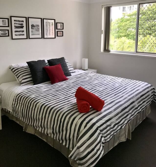 King bed with wall mount TV