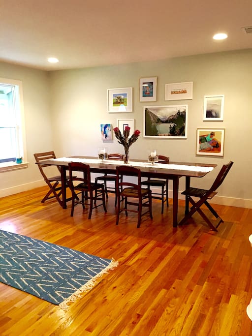 Dining room with plenty of space for up to 10 at the table.