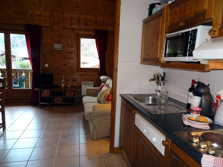 Kitchen and living area