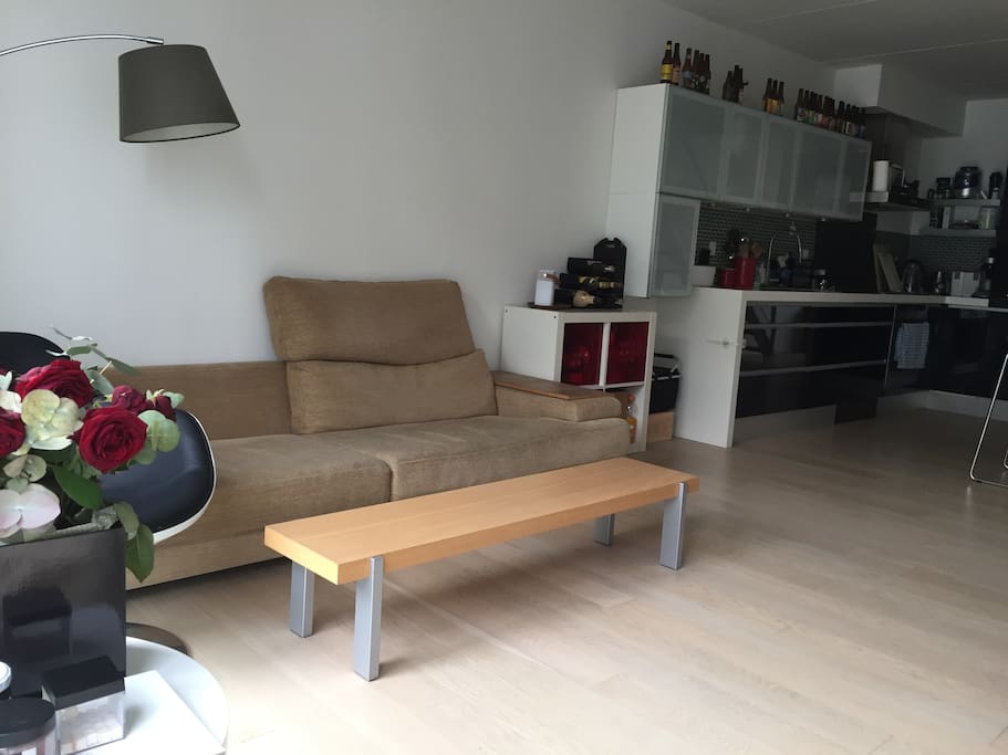 Living room and kitchen. DIning space and entrance area straight