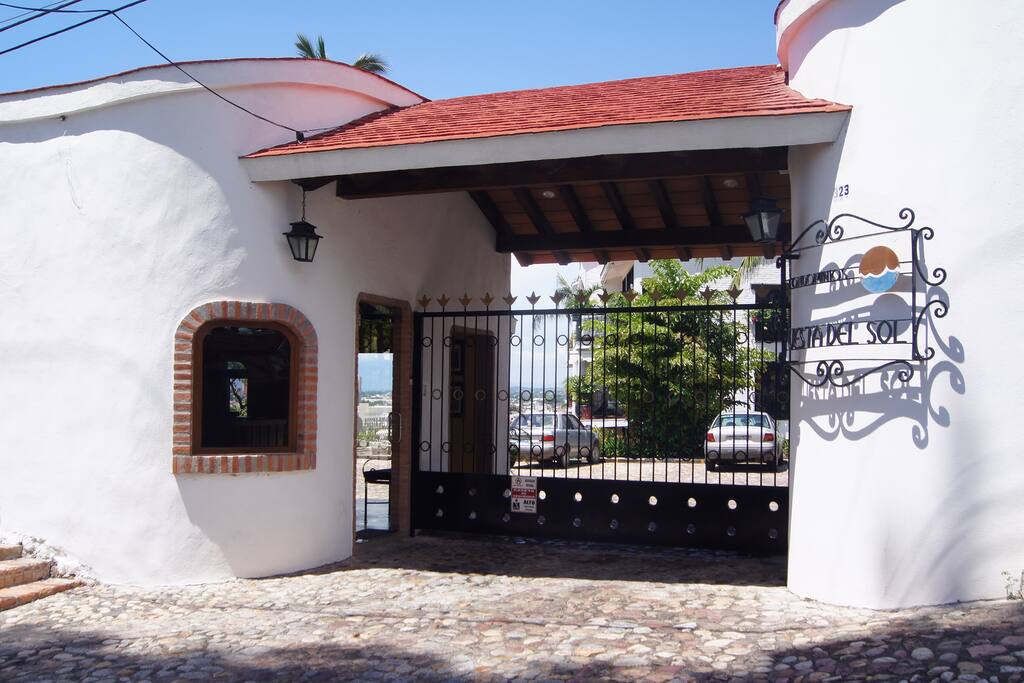 Condo complex entrance