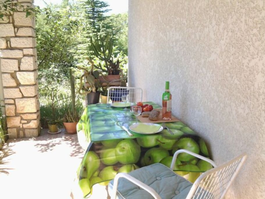 terrasse donnant sur le jardin