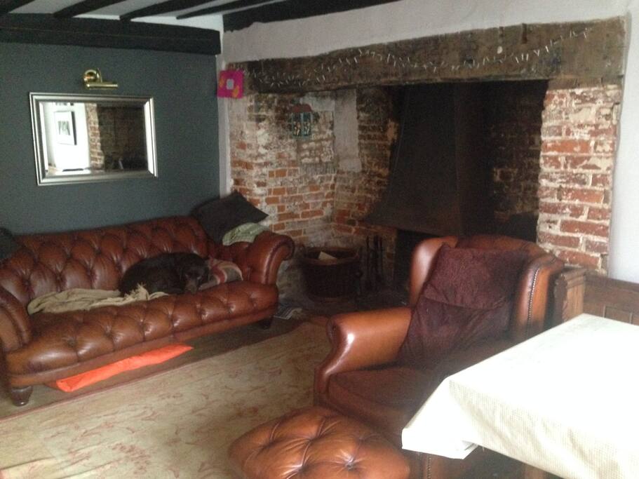 cossey up by the open fire