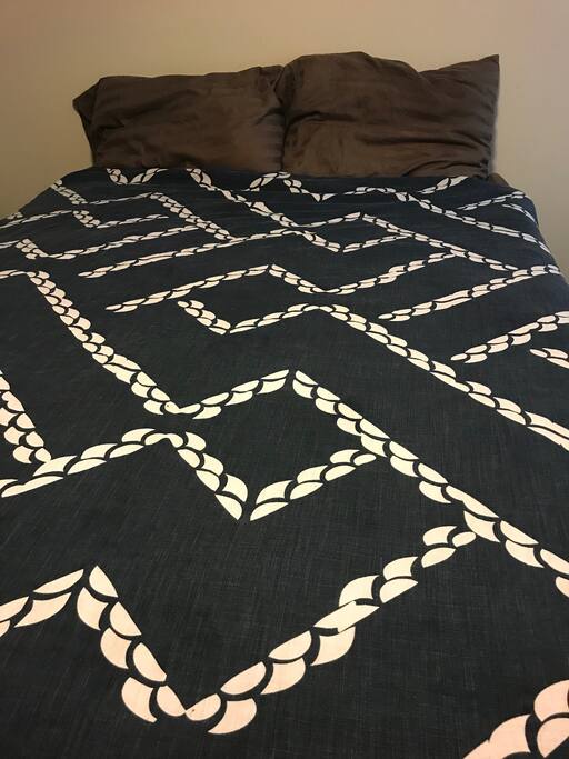 Double bed includes two pillows, sheets and comforter