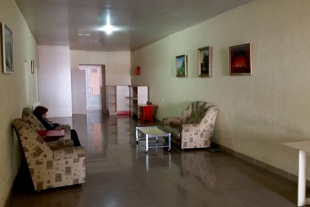 View of the corridor which is also living room with entrance/exit.