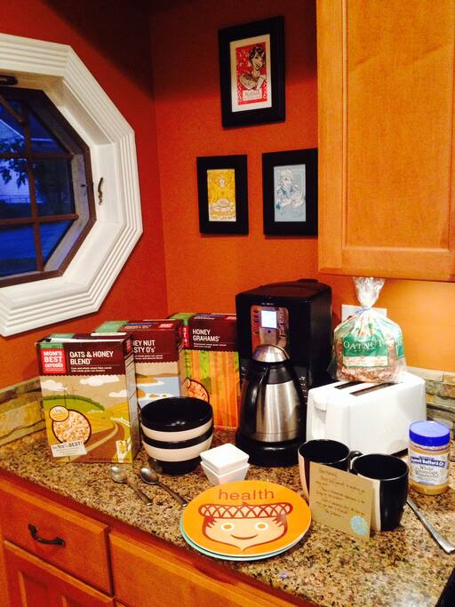 Hot coffee & self serve breakfast is included!