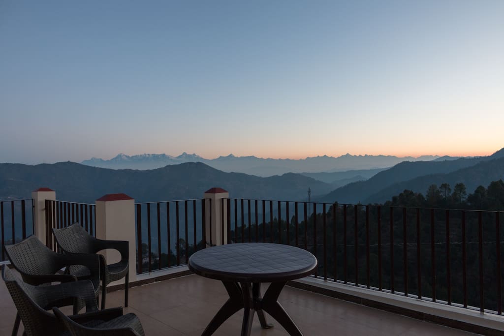 View of Himalayas Peaks from Villa balcony
