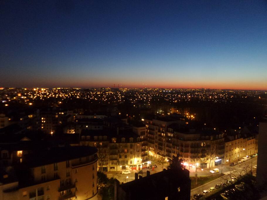 vue du salon au crépuscule