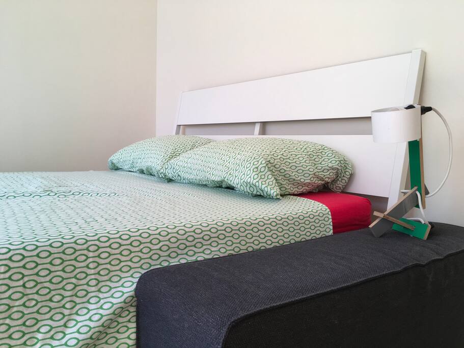 Comfy new bed and mattress.