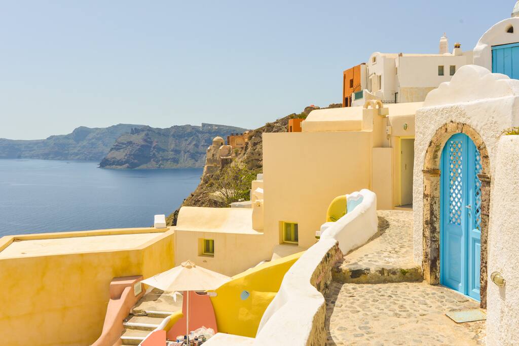 Oia's world famous sunset. Only 5 minutes walking