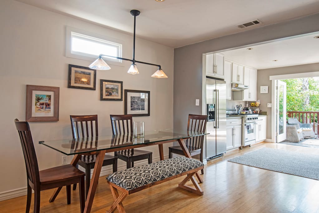Dining room table has seating for 6