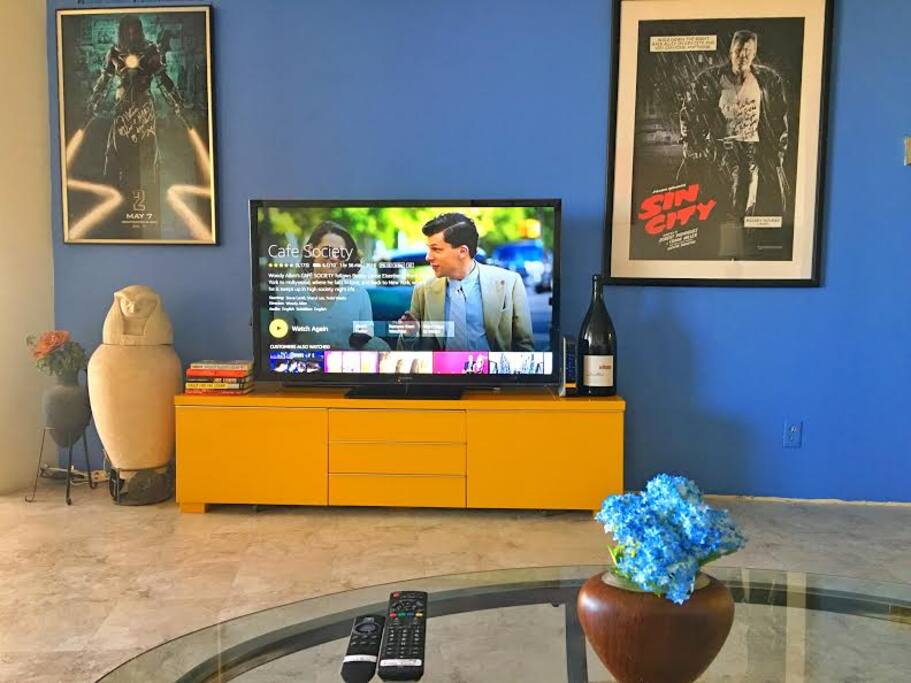 60inch TV with Firestick, and sounder.