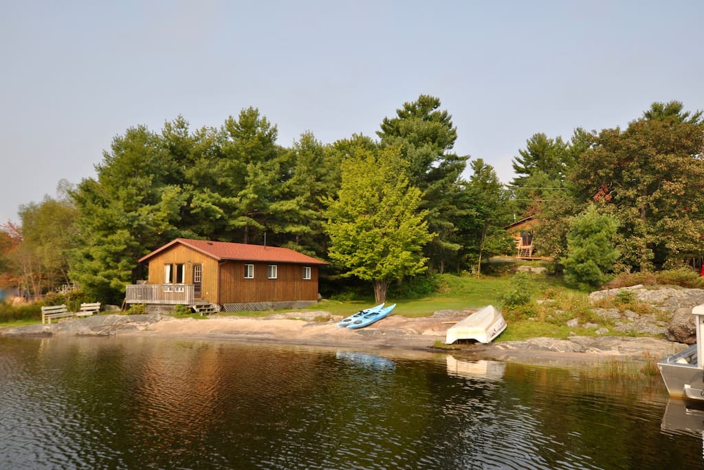Cottage #2 is the one behind the waterfront cottage and enjoys wonderful privacy!