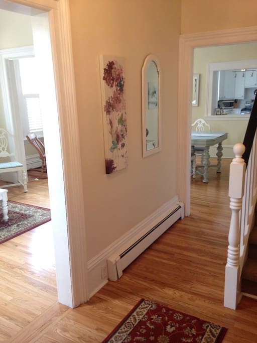 View from the front door of the bright and airy open concept main floor.