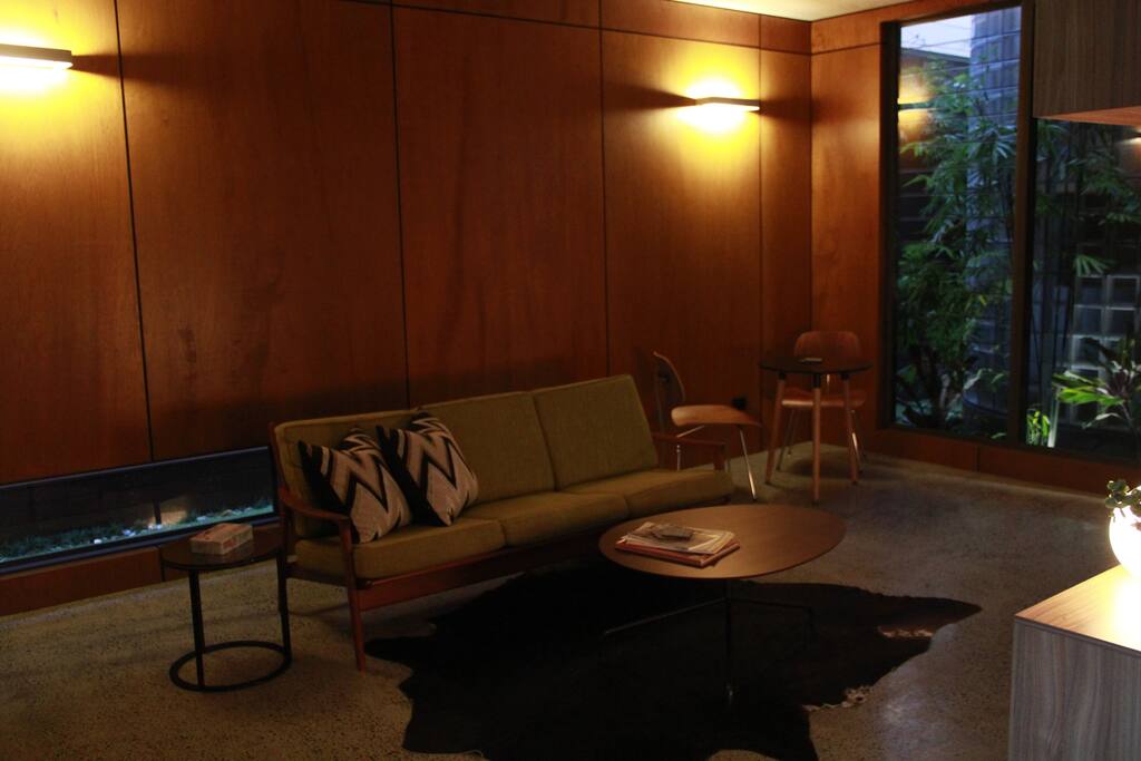 Living area - a quiet retreat with a mid-century vibe.
