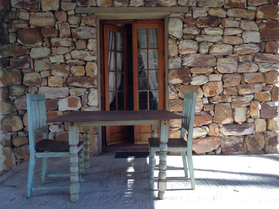 Early morning coffee on the terraced veranda