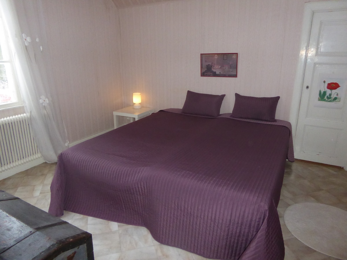 Bedroom 2 upstairs. There is space for an extra bed for children.  