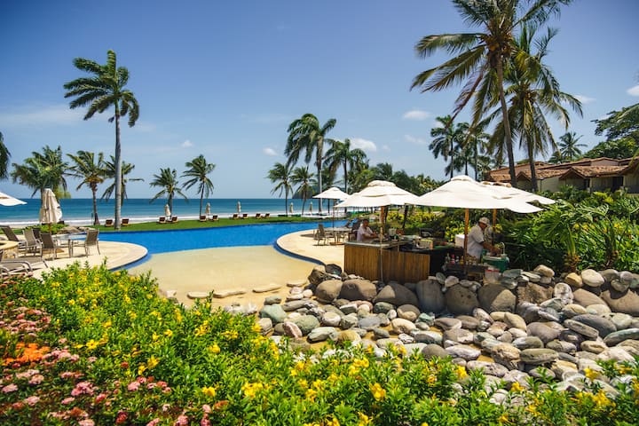 Beachside sunset view