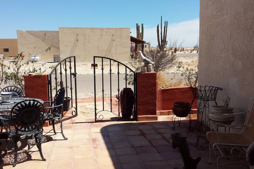 courtyard facing the road.
