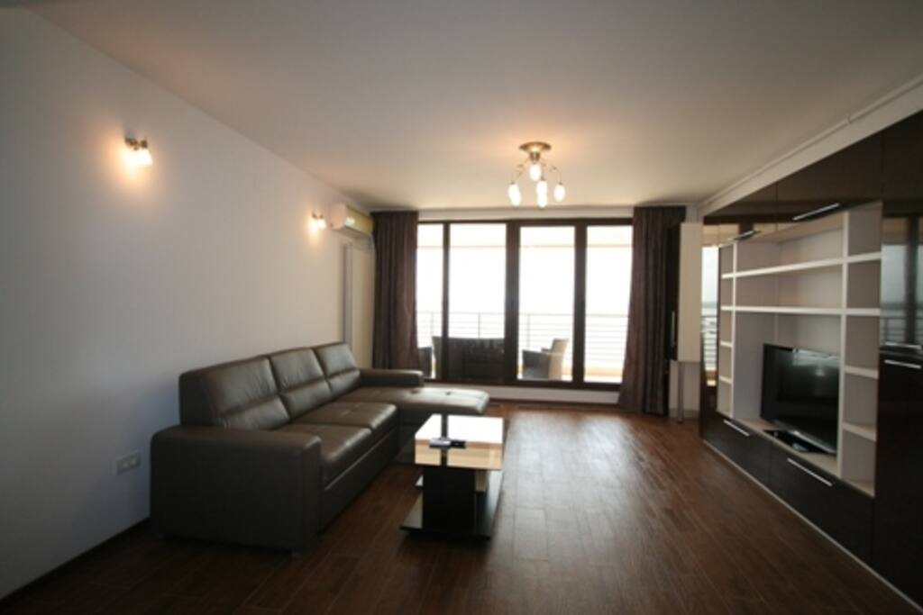 The living room is open space.